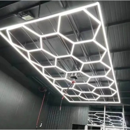Led Nid D’Abeille Hexagone Detailing Garage 230V 2.4M X 4.8M Led Blanc 620W 6500K
