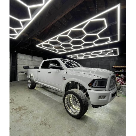 Led Nid D’Abeille Hexagone Detailing Garage 230V 2.4M X 4.8M Led Blanc 620W 6500K