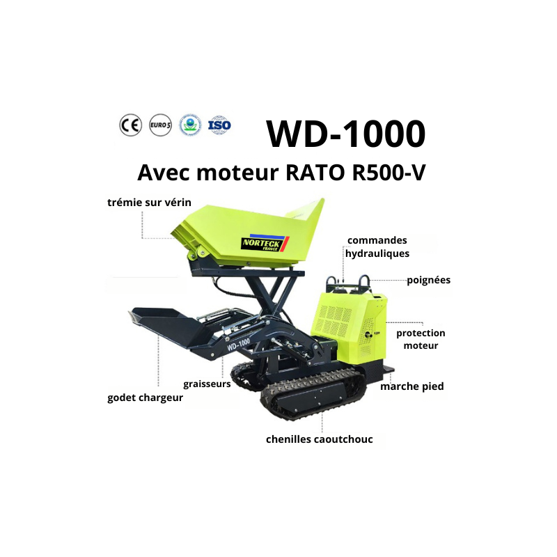 Dumper chargeur 800kg NORTECK WD-1000