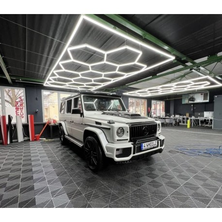 Led Nid D’Abeille Hexagone Detailing Garage 230V 2.4M X 4.8M Led Blanc 620W 6500K