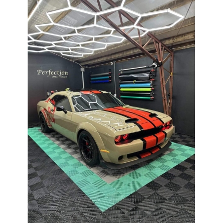 Lampe de plafond hexagone nid d’abeille Detailing garage 230V 2.4m x 4.8m Led blanc 550W 6500k