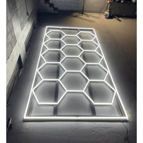 Led Nid D’Abeille Hexagone Detailing Garage 230V 2.4M X 4.8M Led Blanc 620W 6500K