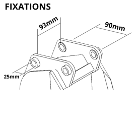 godet tilt orientable 100cm pour mini pelle