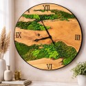 Horloge design murale en chêne et mousse naturel 90 cm ( unique )