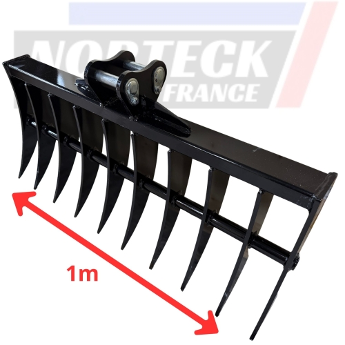 godet râteau Norteck 100 cm mini pelles