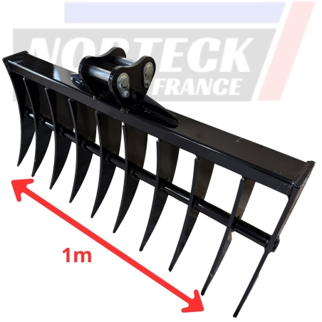godet râteau Norteck 100 cm mini pelles