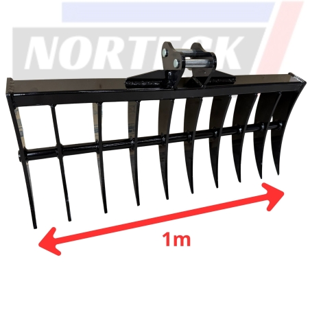 godet râteau Norteck 100 cm mini pelles